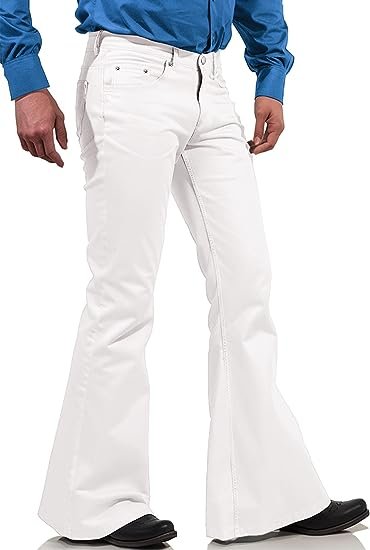 70s Disco Pants for Men,Mens Bell Bottom Jeans Pants