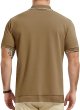 Men's Knit Polo Shirts Cotton Short Sleeve Casual   Vintage Shirts with 3 Buttons